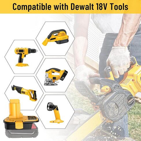 2 Packs DM18D Battery Adapter Converter with USB Port for Dewalt 18V Tools, Converts for De-Walt 20V for Mil-Waukee 18V Li-ion to De-Walt 18V Battery Adapter in Saudi Arabia