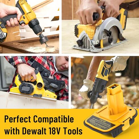 2 Packs DM18D Battery Adapter Converter with USB Port for Dewalt 18V Tools, Converts for De-Walt 20V for Mil-Waukee 18V Li-ion to De-Walt 18V Battery Adapter in Saudi Arabia