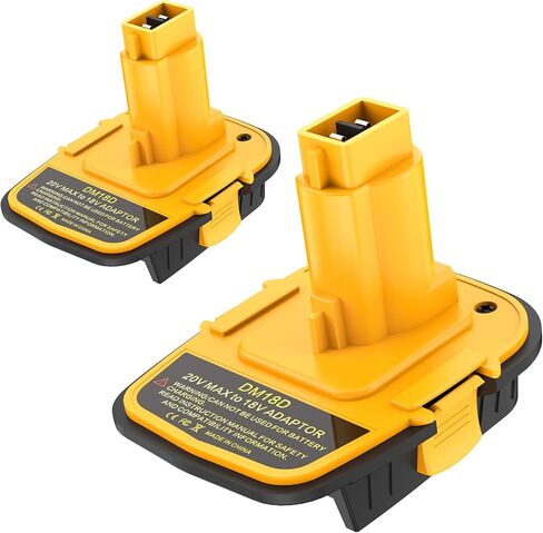 2 Packs DM18D Battery Adapter Converter with USB Port for Dewalt 18V Tools, Converts for De-Walt 20V for Mil-Waukee 18V Li-ion to De-Walt 18V Battery Adapter in Saudi Arabia