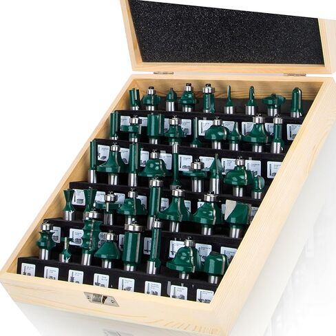 مجموعة رؤوس توجيه الخشب TAIWAIN مقاس 1/2 بوصة 41 قطعة، أداة طحن للأعمال الخشبية، حاجز باب الخزانة، أداة قطع لأبواب الكربيد وأرفف الطاولات والأعمال الخشبية DIY (F-YJ2CR) in Kuwait