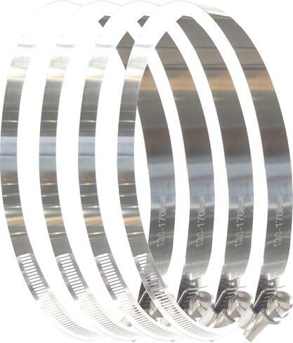 TECH TEAM DUCT HOSE CLAMPS 6" X 9/16 WIDE BAND STAINLESS STEEL PACK OF 4 CLAMPS in Saudi Arabia