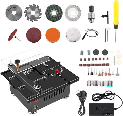 Table Saw, Weytoll 100W Table Saw, Mini Desktop Electric Saw, Cutter Speed & Angle Adjustable, 16MM Cutting Depth with Blade Flexible Shaft and More Accessories for Wood Plastic Acrylic Cutting in Saudi Arabia