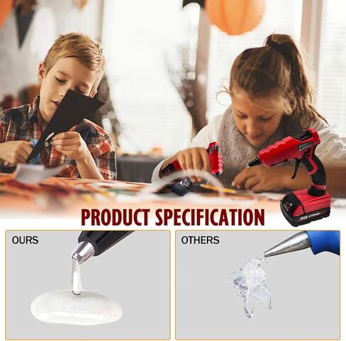 مسدس صمغ ساخن لاسلكي ببطارية 2 أمبير، مناسب لبطارية ليثيوم أيون ميلووكي M18 18 فولت، للفنون والحرف اليدوية والإصلاحات، مسدس صمغ سريع التسخين لمدة 30 ثانية مع 30 قطعة من أعواد الصمغ (7 * 150 مم) in Kuwait