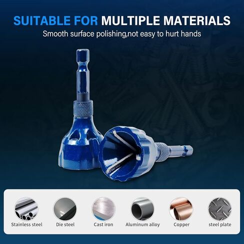 Hugbow Carbide Deburring Chamfer Tool Drill Bit 1/8" to 3/4"(3mm-19mm), Remove Burr, Repair Tools for Damaged Metal Steel Screws, Bolts and Fasteners, Quick Release Hexagon Shank in Kuwait