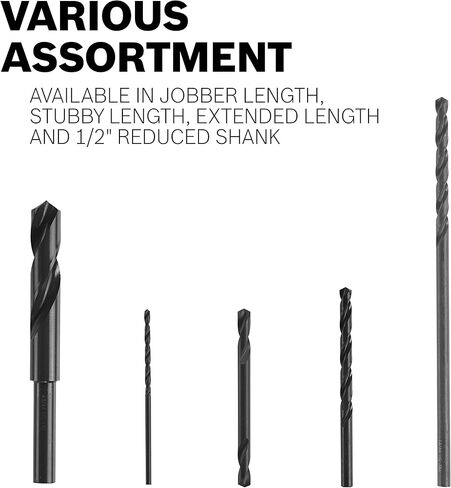 BOSCH BL2632 1-Piece 5/64 In. x 6 In. Extra Length Aircraft Black Oxide Drill Bit for Applications in Light-Gauge Metal, Wood, Plastic in Saudi Arabia