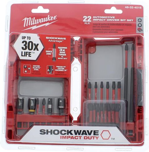 Milwaukee Electric Tools 48-32-4016 Milwaukee 22-piece Automotive Shockwave Impact Driver Bit Set in Saudi Arabia