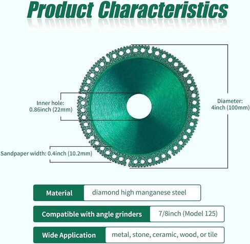 Indestructible Disc 2.0 -Cut Everything in Seconds | Indestructible Disc for Angle Grinder 7/8 inch,4 inch Circular Saw Blades for Ceramic Tile Glass Metal Wood Cutting (3 Pack) in Saudi Arabia