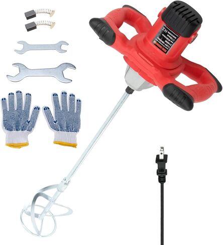 خلاط ملاط ​​2100 واط، خلاط ملاط ​​كهربائي King Showden 110 فولت مضاد للانزلاق، 6 سرعات مع فرشاة كربون ومفتاح ربط سداسي للسوائل متوسطة اللزوجة، بما في ذلك الجص والأسمنت والملاط والمزيد in Kuwait