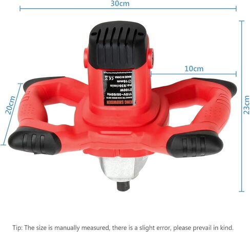 خلاط ملاط ​​2100 واط، خلاط ملاط ​​كهربائي King Showden 110 فولت مضاد للانزلاق، 6 سرعات مع فرشاة كربون ومفتاح ربط سداسي للسوائل متوسطة اللزوجة، بما في ذلك الجص والأسمنت والملاط والمزيد in Kuwait