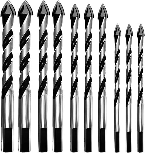 7pcs Carbide Drill Bits - Easily Penetrate Various Materials Masonry Drill Bit Set, Flat Design Sharp Tip Concrete Drill Bits, Triangular Non Slip Handle, Suitable for Marble, Glass, Wood in Saudi Arabia