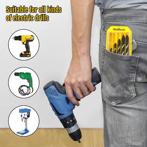 TOEGA 5Pcs Concrete Drill bits, Masonry Drill bit Set, for Tile, Brick, Cement, Concrete, Glass, Plastic, Cinder Block, Wood etc, Best for Concrete and Brick Wall Ceramic Tile on in Saudi Arabia