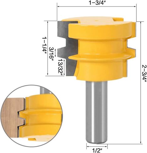 Mesee Reversible Glue Joint Router Bit, 1/2 Inch Shank Medium Reversible Tenon Cutter Woodworking Milling Cutting Tools, 1-1/2 Inch Cutting Diameter in Saudi Arabia