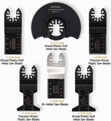 SupKing 24Pcs Oscillating Saw Blades,Professional Titanium Multitool Blades Kits for Metal Wood Plastics,Quick Release Multi Tool Blades Compatible with Dewalt Milwaukee Porter Cable Ryobi Makita Rock in Saudi Arabia