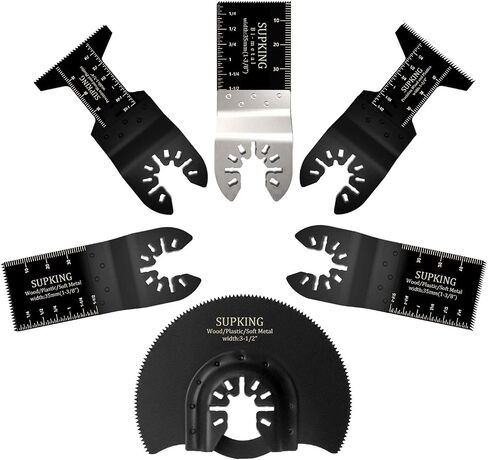 SupKing 24Pcs Oscillating Saw Blades,Professional Titanium Multitool Blades Kits for Metal Wood Plastics,Quick Release Multi Tool Blades Compatible with Dewalt Milwaukee Porter Cable Ryobi Makita Rock in Saudi Arabia