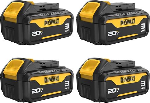 DEWALT 20V MAX Battery with LED Charge Indicator, 3 Amp Hour, 4 Pack (DCB200-4) in Saudi Arabia