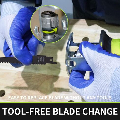 منشار كهربائي ترددي لاسلكي من أوكيا - منشار كهربائي لاسلكي 21 فولت مع بطارية وشاحن 3.0 أمبير، سرعة متغيرة 0-3000SPM، 6 شفرات منشار، منشار كهربائي لقطع الخشب/المعادن/PVC in Kuwait