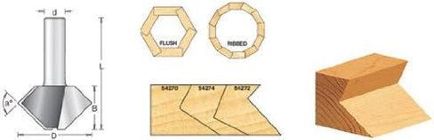 Amana Tool 54271 Carbide Tipped Multi-Sided Glue Joint 60/30 Deg x 1-1/2 D x 7/8 CH x 1/2 Inch SHK Router Bit in Saudi Arabia