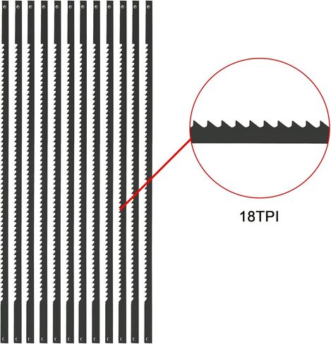 5-Inch Scroll Saw Blade Pin End Replacement 48Pack for Wood, High Carbon Steel(24TPI, 18TPI，15 TPI, 10TPI 12pcs Each) in Kuwait