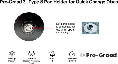 Type S Quick Change Pad Holder 2", 1/4" Shank, 1 Pack | Holder for Type S quick-change discs. Fits die grinders for sanding, grinding, polishing and conditioning in Saudi Arabia