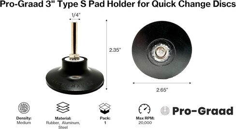 Type S Quick Change Pad Holder 2", 1/4" Shank, 1 Pack | Holder for Type S quick-change discs. Fits die grinders for sanding, grinding, polishing and conditioning in Saudi Arabia