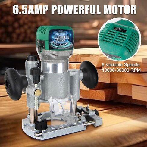 مجموعة أدوات توجيه الغطس من باتوكا، أداة توجيه عزم الدوران بحد أقصى 1-1/4 حصان مع قاعدة ثابتة، أداة كومبو لتشذيب الخشب ذات 6 سرعات متغيرة للأعمال الخشبية والنحت والتشذيب والشق in Kuwait