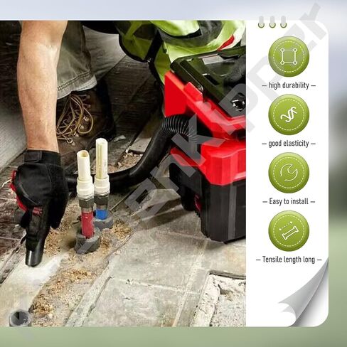 مجموعة خرطوم 14-37-0016 متوافقة مع مكنسة كهربائية Milwaukee 0970-20 M18 Fuel 18V PACKOUT، وحدة تخزين داخلية مناسبة للشفط الرطب أو الجاف in Kuwait