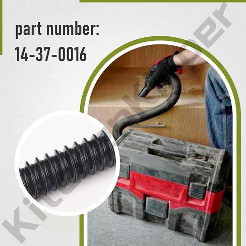 مجموعة خرطوم 14-37-0016 متوافقة مع مكنسة كهربائية Milwaukee 0970-20 M18 Fuel 18V PACKOUT، وحدة تخزين داخلية مناسبة للشفط الرطب أو الجاف in Kuwait