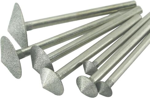 7 Pcs Umbralle Shape Diamond Burr Set, 1/8'' Shank Coarse Grit Diamond Mounted Grinding Point Stone Carving Bits for Rotary Tools includes Dremel (80#) in Saudi Arabia