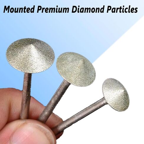 7 Pcs Umbralle Shape Diamond Burr Set, 1/8'' Shank Coarse Grit Diamond Mounted Grinding Point Stone Carving Bits for Rotary Tools includes Dremel (80#) in Saudi Arabia