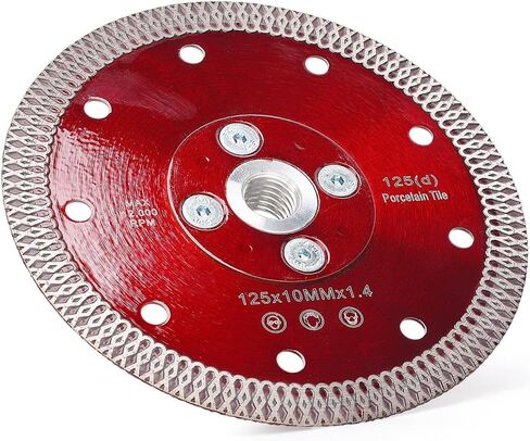 Casaverde 5 in Super Thin Diamond Porcelain Saw Blades,Tiles Blades | Includes a 5/8“-11 Adapter,1.4mm Thick,for Cutting Porcelain Tiles,Granite,Marbles,Hot Pressed Sintering Diamond Blade in Saudi Arabia