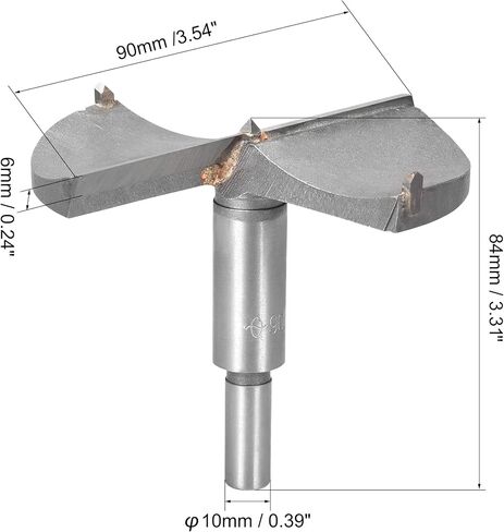 لقمة حفر خشبية من uxcell Forstner بقطر 90 ملم. هول المنشار كربيد سبائك الصلب تلميح جولة عرقوب أداة القطع للخشب الرقائقي in Kuwait
