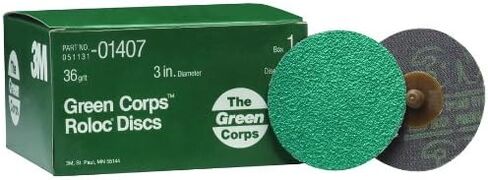 3M 01407 Green Corps Roloc 3" 36YF Grit Disc (Pack of 10) in Saudi Arabia