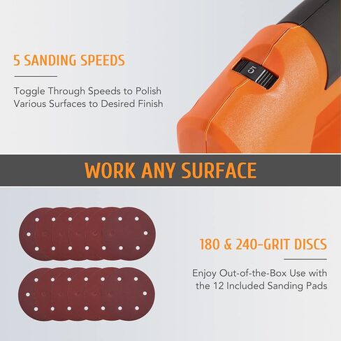 ماكينة صنفرة الحوائط الجافة الكهربائية بقوة 850 واط من ZELCAN مع مجمع غبار فراغ، ورأس دوار قابل للتمديد ومتغير 5 سرعات LED وآلة طحن حائط عالية الوضوح و12 قرص سنفرة in Kuwait