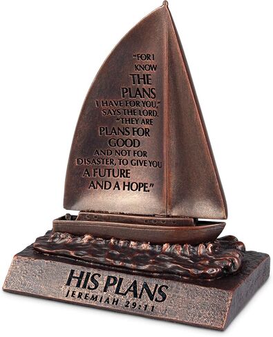Lighthouse Christian Products His Plans Bronzelike Finish 4.5 x 5.25 Cast Stone Mounted Sculpture in Saudi Arabia