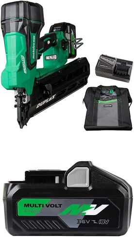 Metabo HPT NR3675DD 36V MV Duplex Nailer Kit w/ 3-1/2 Inch Collated Duplex Nail (2000 Count) in Saudi Arabia
