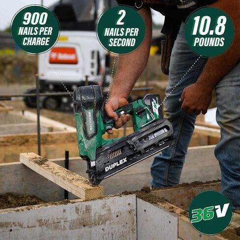 Metabo HPT NR3675DD 36V MV Duplex Nailer Kit w/ 3-1/2 Inch Collated Duplex Nail (2000 Count) in Saudi Arabia