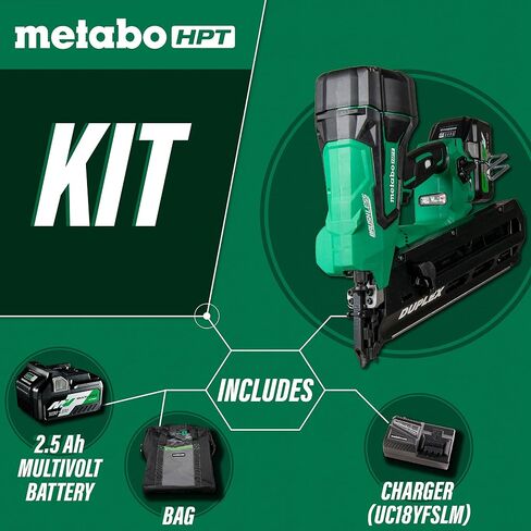 Metabo HPT NR3675DD 36V MV Duplex Nailer Kit w/ 3-1/2 Inch Collated Duplex Nail (2000 Count) in Saudi Arabia
