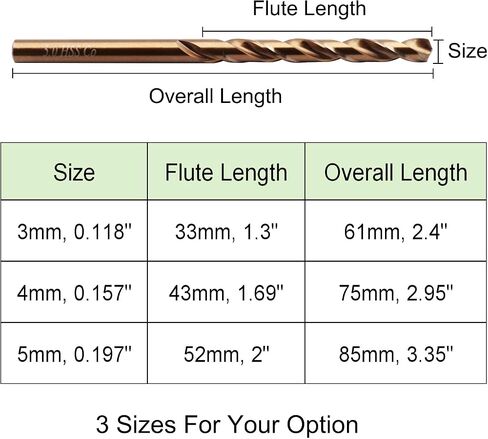 10Pcs Cobalt Drill Bits 5mm M35 Cobalt Metal Drill Bit Set Twist Jobber Length Drill Bit for Stainless Steel and Metal 0.197" in Saudi Arabia