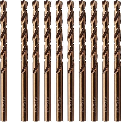 10Pcs Cobalt Drill Bits 5mm M35 Cobalt Metal Drill Bit Set Twist Jobber Length Drill Bit for Stainless Steel and Metal 0.197" in Saudi Arabia