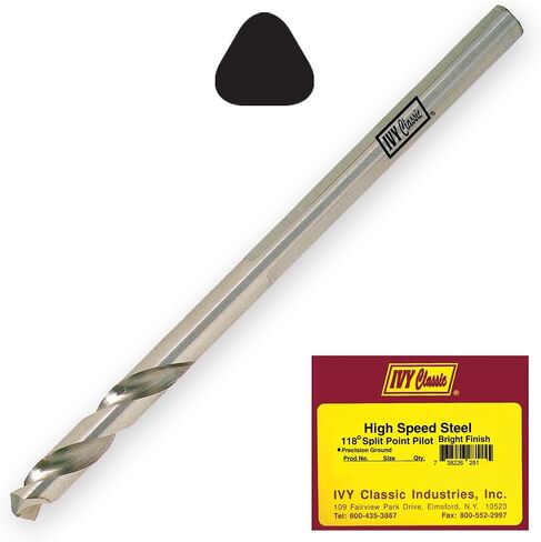 IVY Classic 28115 1/4-Inch x 4-5/16-Inch Pilot Drill for Hole Saw Arbors, M2 HSS, 3 Flats, 12-Pack in Saudi Arabia