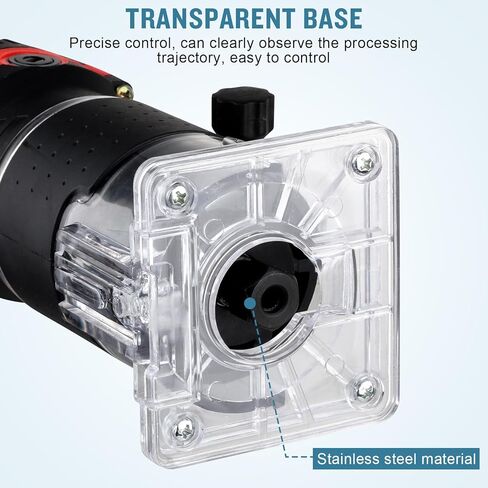 أداة توجيه، موجه خشب يدوي، موجهات خشبية 110 فولت 800 وات للأعمال الخشبية، ماكينة تشذيب حواف مدمجة 30000 دورة/دقيقة، مع لقم توجيه من كربيد التنجستن 1/4 بوصة، مجموعة مكونة من 15 قطعة in Kuwait