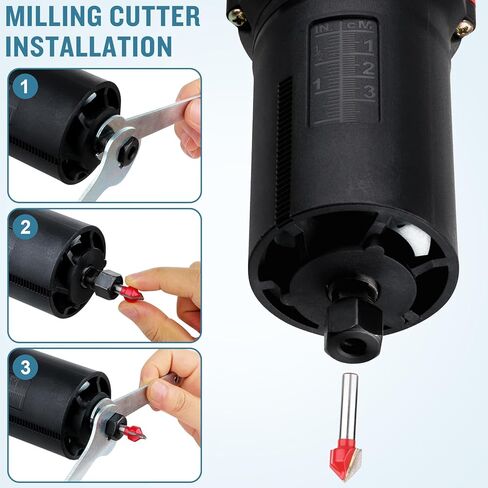 أداة توجيه، موجه خشب يدوي، موجهات خشبية 110 فولت 800 وات للأعمال الخشبية، ماكينة تشذيب حواف مدمجة 30000 دورة/دقيقة، مع لقم توجيه من كربيد التنجستن 1/4 بوصة، مجموعة مكونة من 15 قطعة in Kuwait