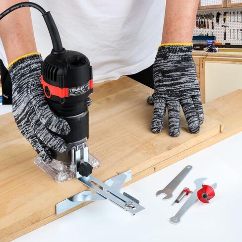 أداة توجيه، موجه خشب يدوي، موجهات خشبية 110 فولت 800 وات للأعمال الخشبية، ماكينة تشذيب حواف مدمجة 30000 دورة/دقيقة، مع لقم توجيه من كربيد التنجستن 1/4 بوصة، مجموعة مكونة من 15 قطعة in Kuwait