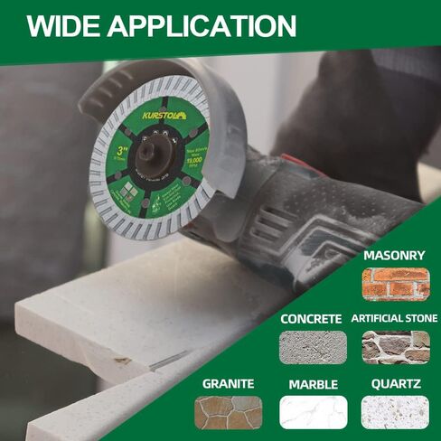3" Tile Diamond Blade - 2pcs 75mm Super Thin Porcelain Diamond Cutting Disc Wheel for Ceramic Granite Marble Angle Grinder Saw Blade with Arbor 3/8"(10mm) in Saudi Arabia