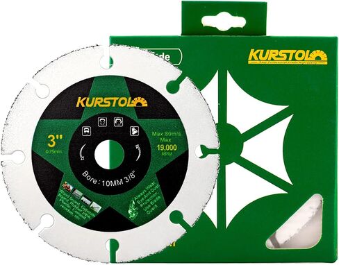 شفرة ماسية للبلاط مقاس 3 بوصات من KURSTOL - قطعتان من عجلة قطع الماس الخزفية الرقيقة للغاية مقاس 75 مم لشفرة منشار زاوية من الرخام والجرانيت والسيراميك مع أربور 3/8 بوصة (10 مم) in Saudi Arabia