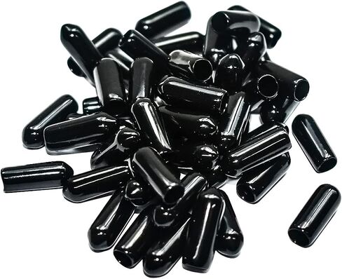 50pcs Vinyl Flexible End Caps, Rubber End Caps, Black Bolt Screw Thread Protector Safety Cover (1/8 Inch 3 mm) in Kuwait