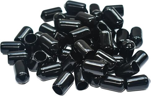 50pcs Vinyl Flexible End Caps, Rubber End Caps, Black Bolt Screw Thread Protector Safety Cover (1/8 Inch 3 mm) in Kuwait