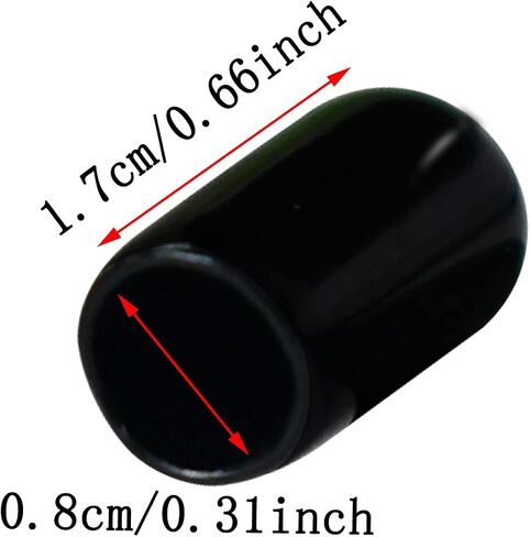 50pcs Vinyl Flexible End Caps, Rubber End Caps, Black Bolt Screw Thread Protector Safety Cover (1/8 Inch 3 mm) in Kuwait