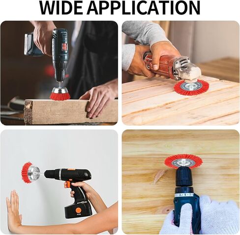 Eisen Tools 5 Pack Nylon Filament Abrasive Wire Brush Wheel & Cup Brush Set with 1/4 Inch Hex Shank, 5 Sizes Nylon Drill Brush Set Perfect for Removal of Rust/Corrosion/Paint in Kuwait