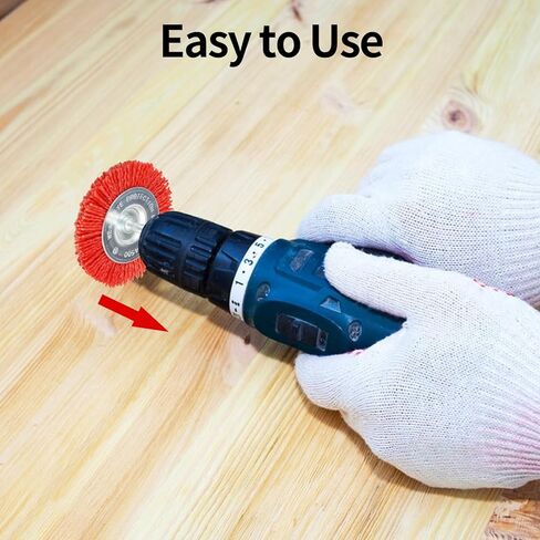 Eisen Tools 5 Pack Nylon Filament Abrasive Wire Brush Wheel & Cup Brush Set with 1/4 Inch Hex Shank, 5 Sizes Nylon Drill Brush Set Perfect for Removal of Rust/Corrosion/Paint in Kuwait